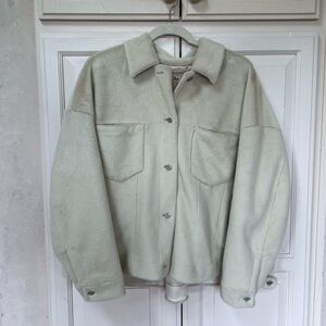 Women's Free People Cream Faux Fur Jacket